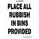 place rubbish in bins