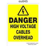 danger high voltages cables overhead