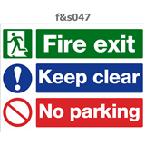 fire exit keep clear no parking