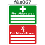 first aiders are fire marshals are