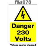 danger 230 volts 