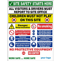All purpose site entrance safety sign