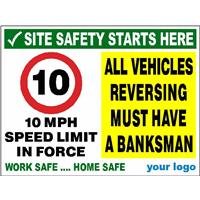 10 MPH speed limit - Reservsing must have a banksman