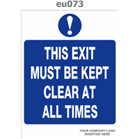exit must be kept clear