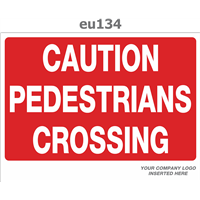 caution pedestrians crossing