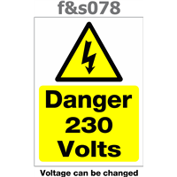 danger 230 volts 