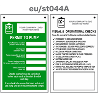 permit to pump service tag double sided