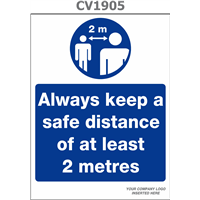 always keep a safe distance of at least 2m apart