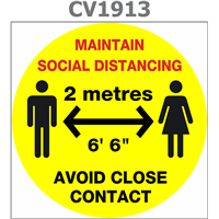 Covid -19 Coronavirus maitain social distancing Sign
