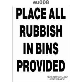 place rubbish in bins