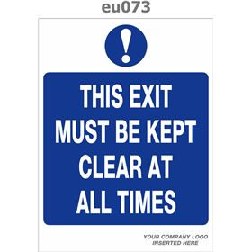 exit must be kept clear