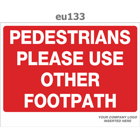 pedestrians please use other footpath