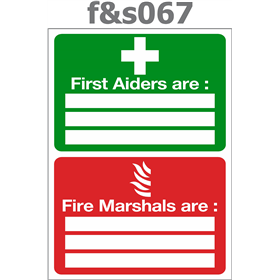 first aiders are fire marshals are
