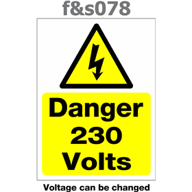 danger 230 volts 