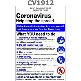 Covid -19 Coronavirus help stop the spread Sign