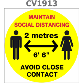 Covid -19 Coronavirus maitain social distancing Sign