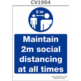 maintain 2 metres social distancing