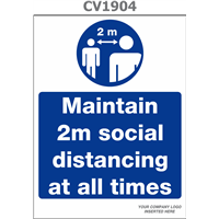 maintain 2 metres social distancing